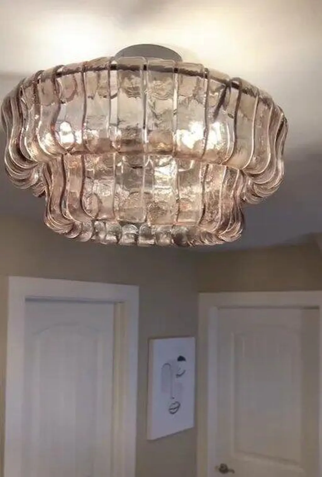 Ghiaccia 2-Tier Glass Round Flush Mount