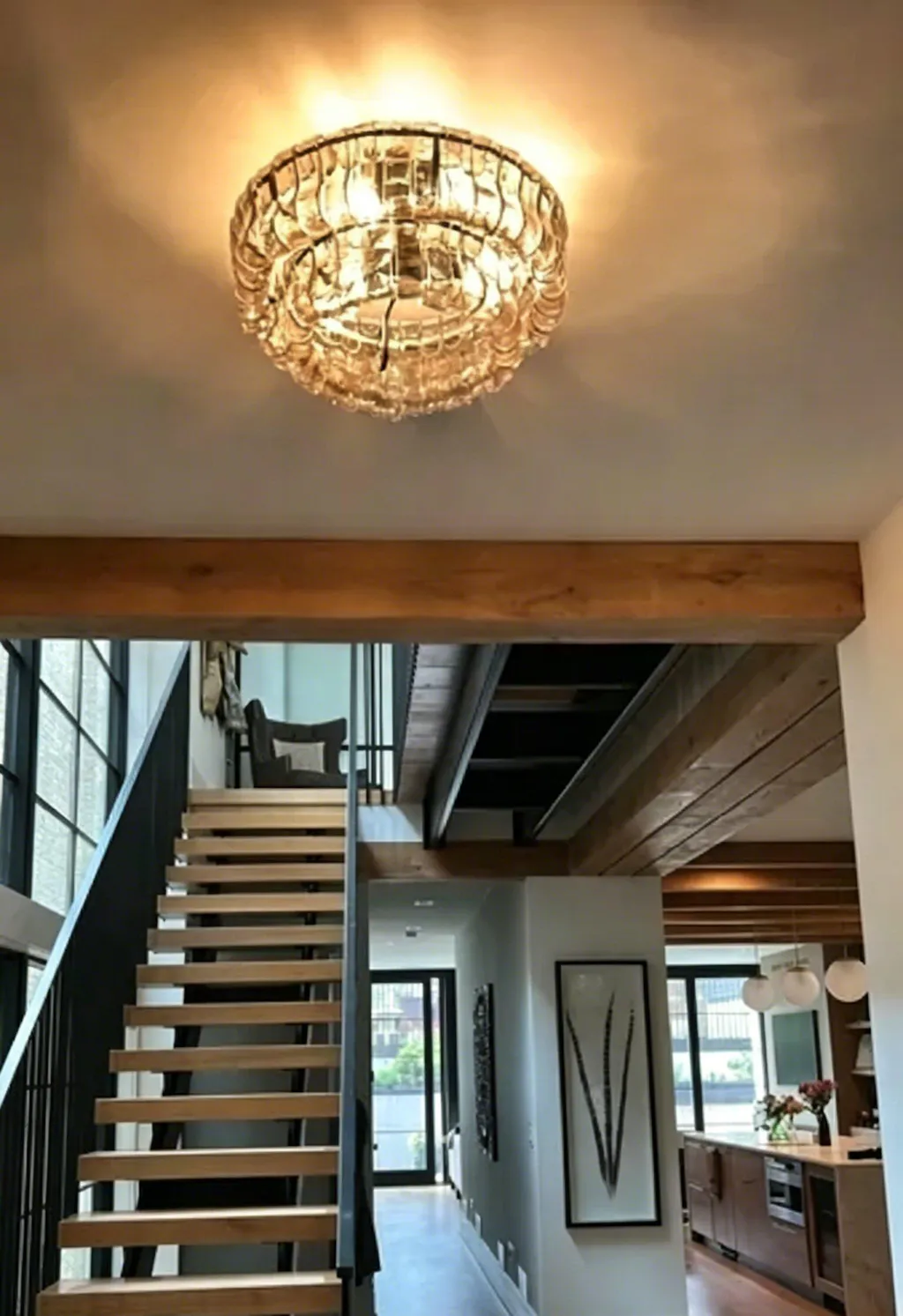 Ghiaccia 2-Tier Glass Round Flush Mount