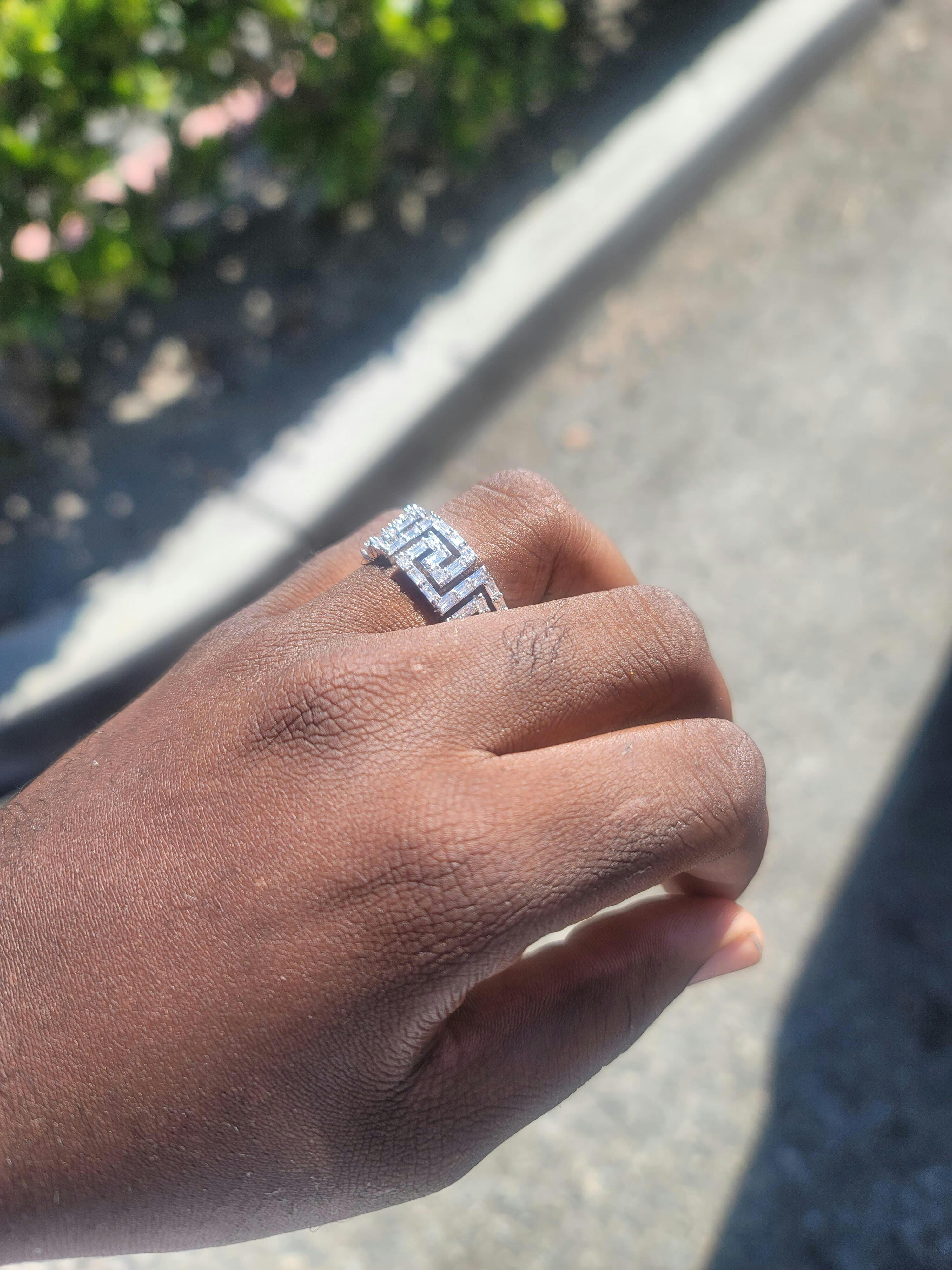 Iced Greek Key Ring | Hip Hop Rings | King Ice