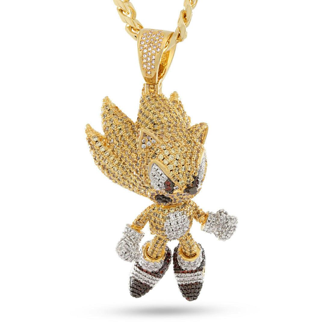 送税込【SONIC THE HEDGEHOG x KING ICE】SUPER SHADOW NECKLACE Super Shadow Necklace | Sonic the Hedgehog Jewelry – King Ice