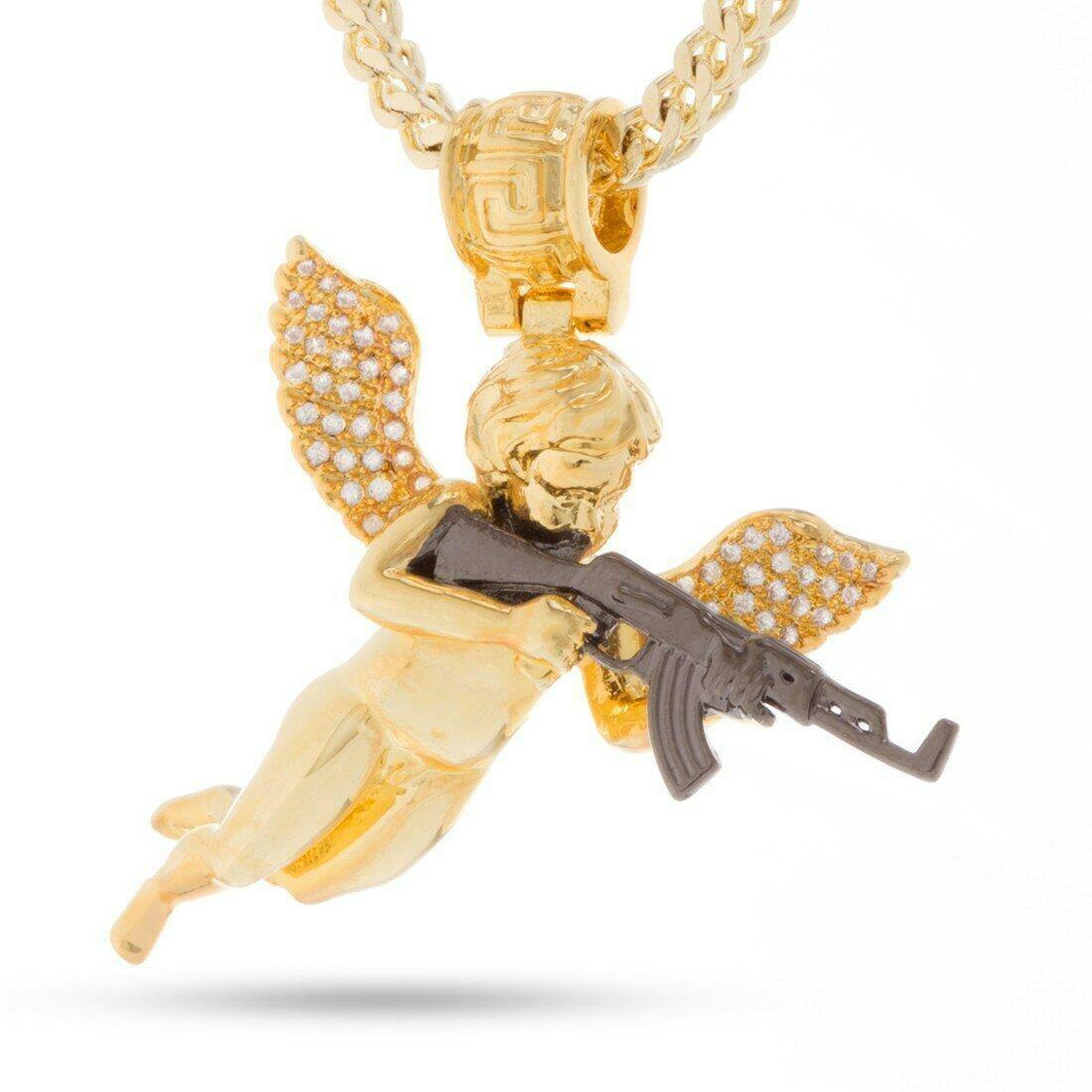 送料関税込【King Ice】PRAYING ANGEL NECKLACE 天使☆国内発送 送料関税込【King Ice】PRAYING ANGEL NECKLACE 2.5in☆国内発送