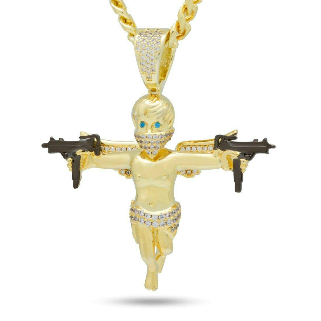 Dual Uzi Angel Necklace | Hip Hop Necklaces | King Ice