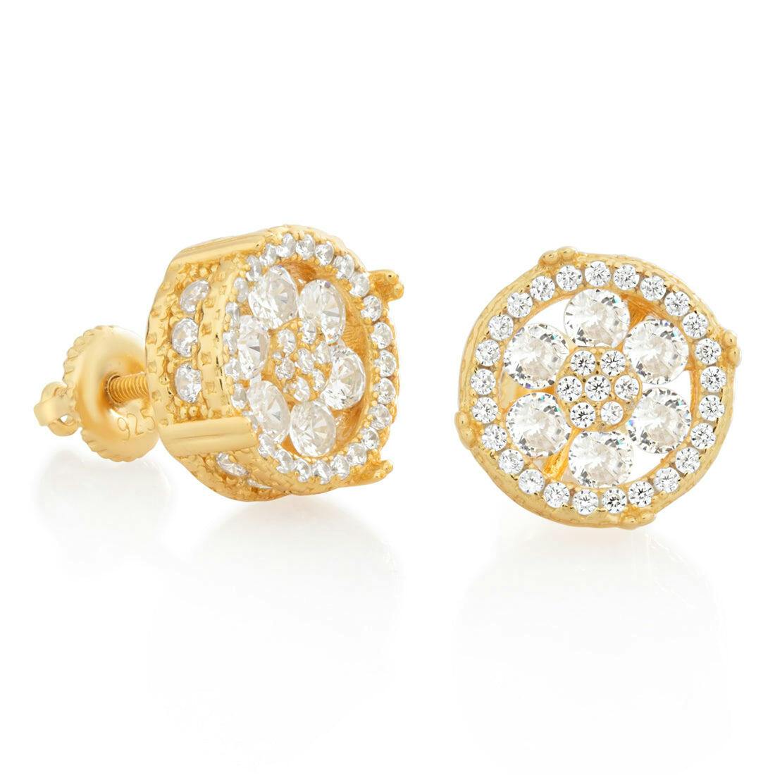 送税込【King Ice】CLUSTER STUD EARRINGS ピアス☆(2色) 国内発 送税込【King Ice】CLUSTER STUD EARRINGS ピアス☆(2色) 国内発