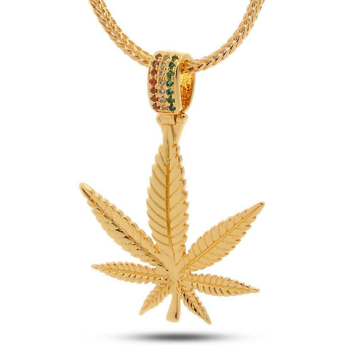 【King Ice】☆日本未入荷☆RASTA WEED LEAF NECKLACE Rasta Weed Leaf Necklace | Hip Hop Jewelry | King Ice