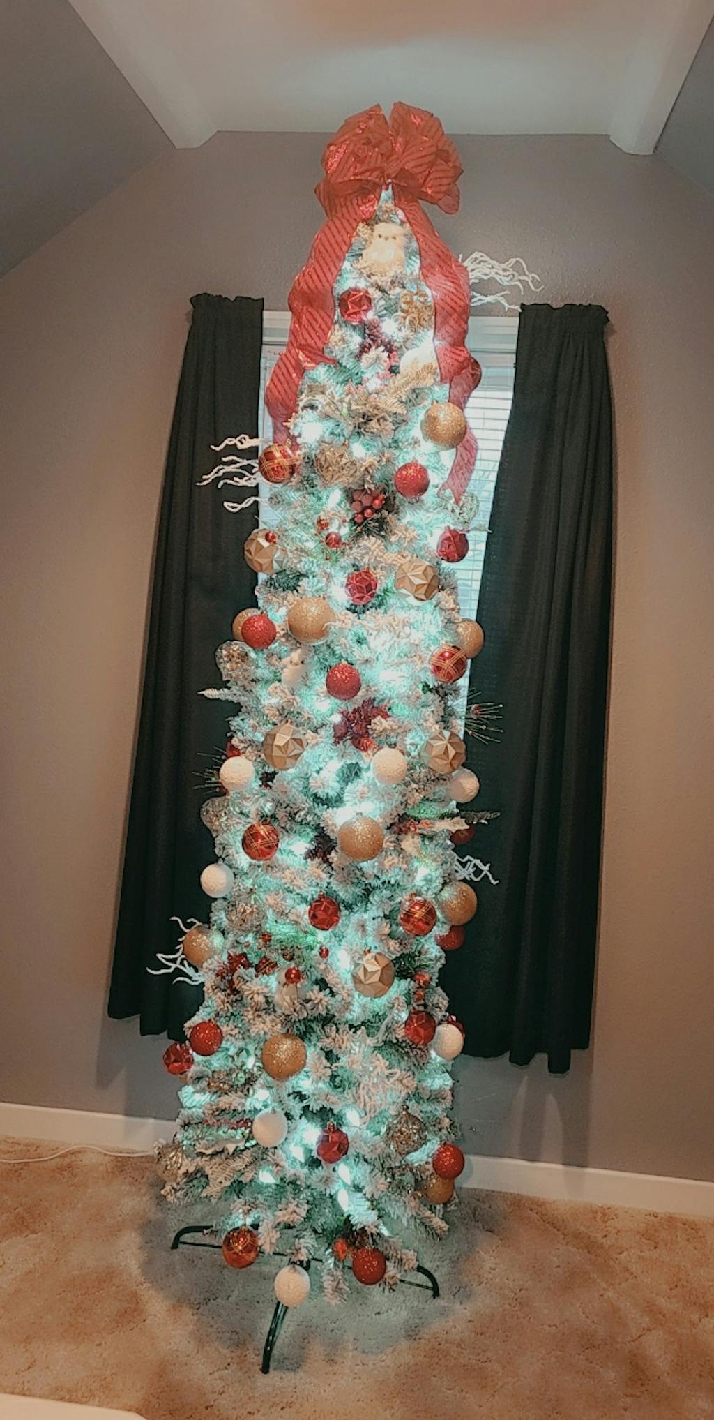 8' Prince Flock Pencil Artificial Christmas Tree Unlit King of Christmas