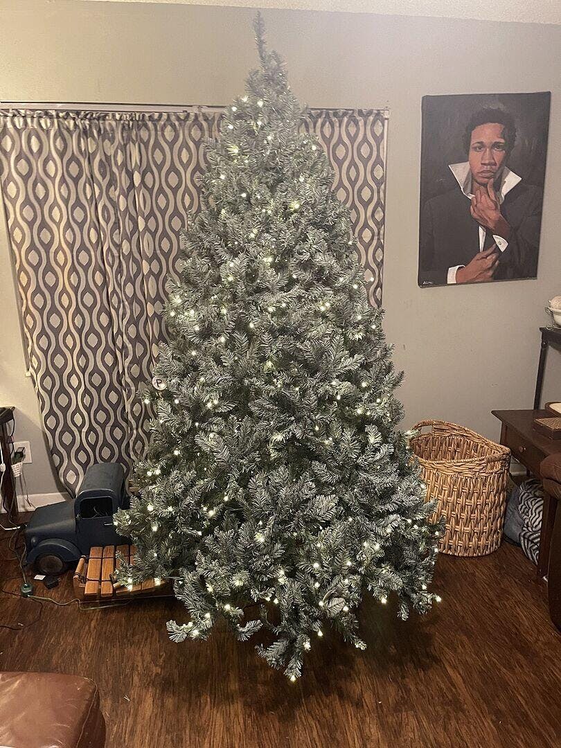 8 Foot Tribeca Blue Spruce Artificial Christmas Tree 650 LED
