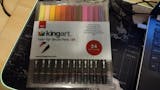 KINGART® Twin-Tip™ Brush & Ultra Fine Markers, Carrying Case, Set of 12  Unique Colors