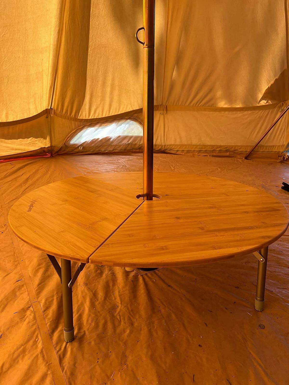 Buy Bamboo Round Folding Table Online from KingCamp Outdoors