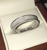 国内発・送関込☆KING ICE☆White Gold Infinity Ring - 3 Row 3-Row Iced Infinity Band Ring | Sterling Silver Rings | King Ice
