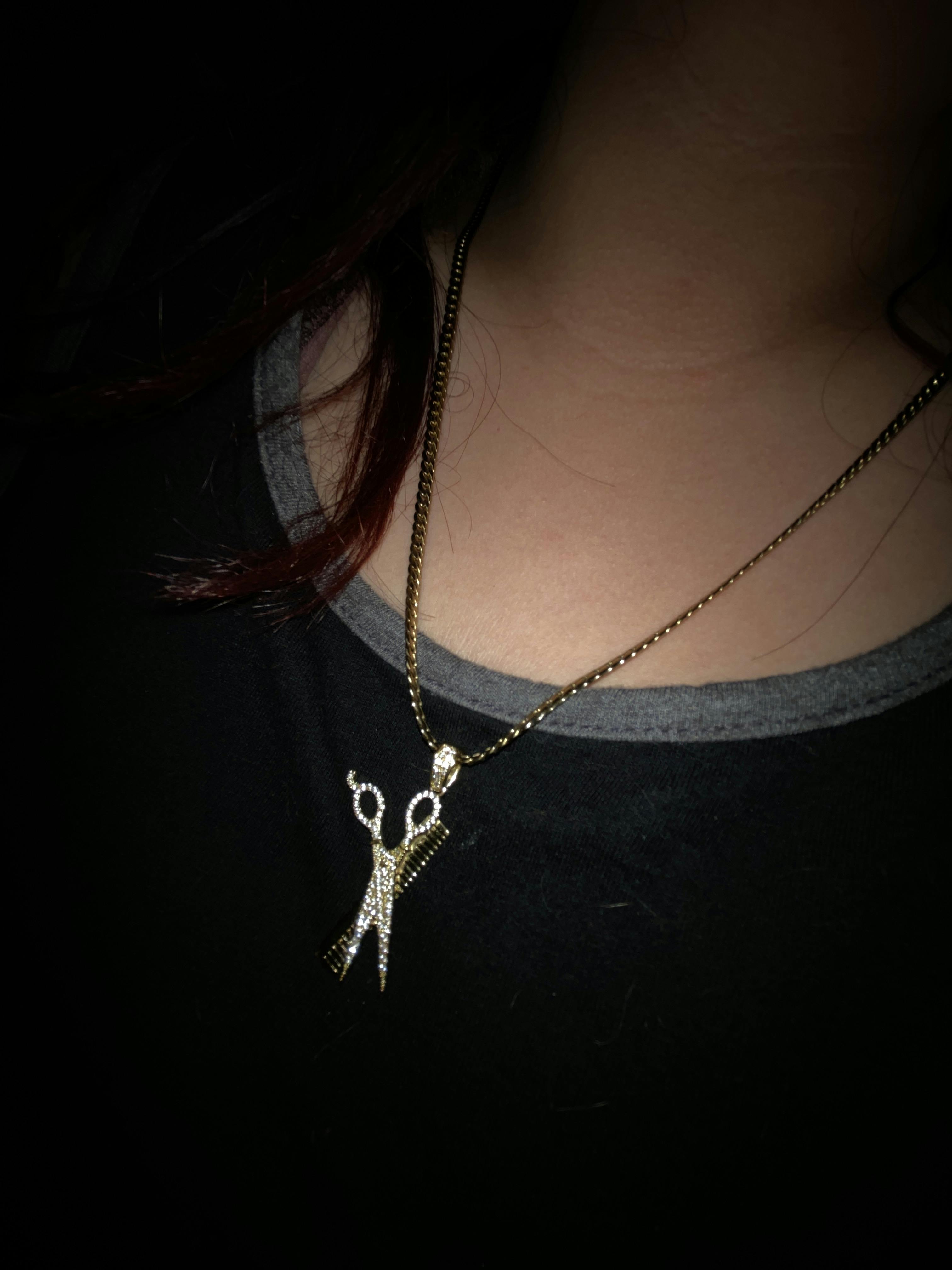 【King Ice】Barber Shop Comb and Scissors ネックレス 2色 Comb and Scissors Necklace | Barber Shop Jewelry – King Ice