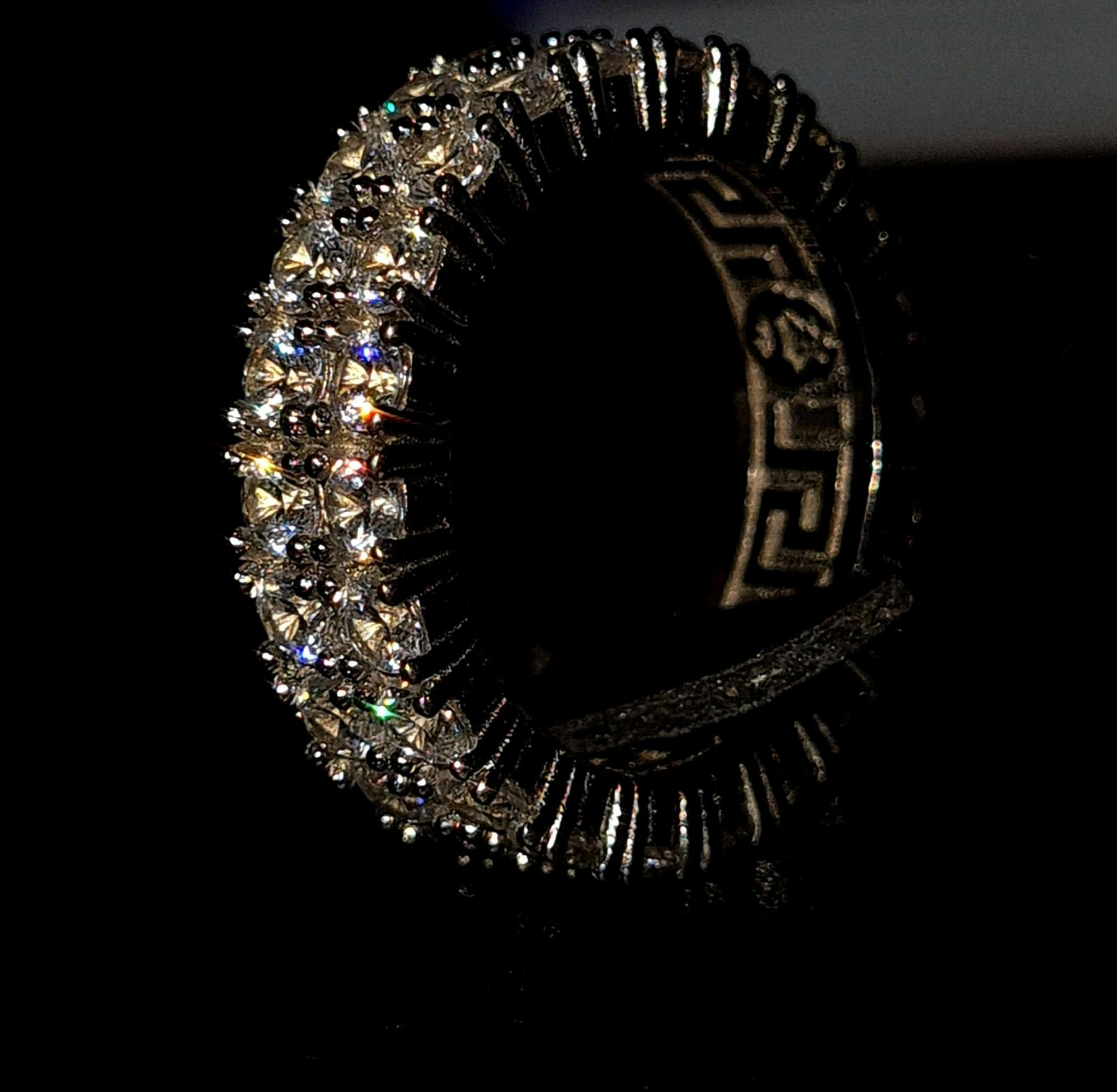 Double-Row Brilliant-Cut Ring | Sterling Silver Rings – King Ice