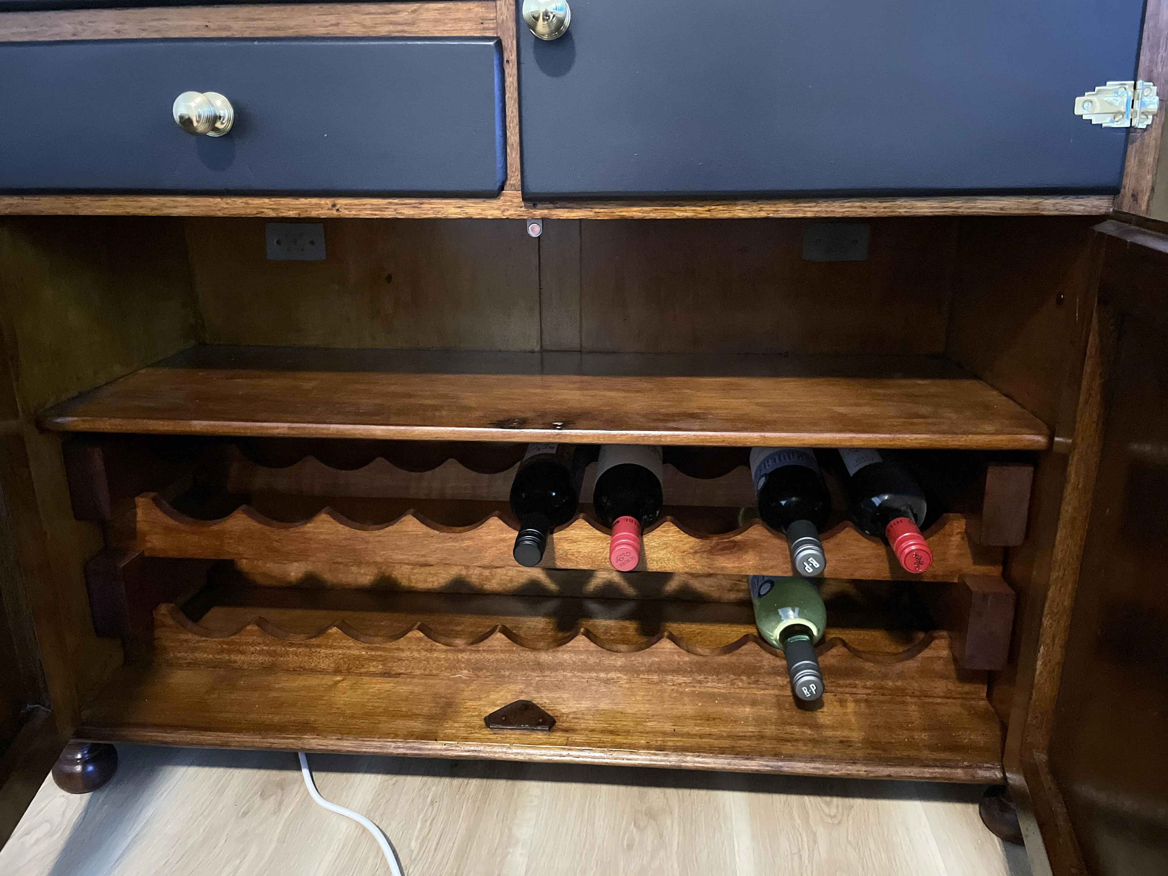 Sloped Timber Wine Rack | Natural Finish