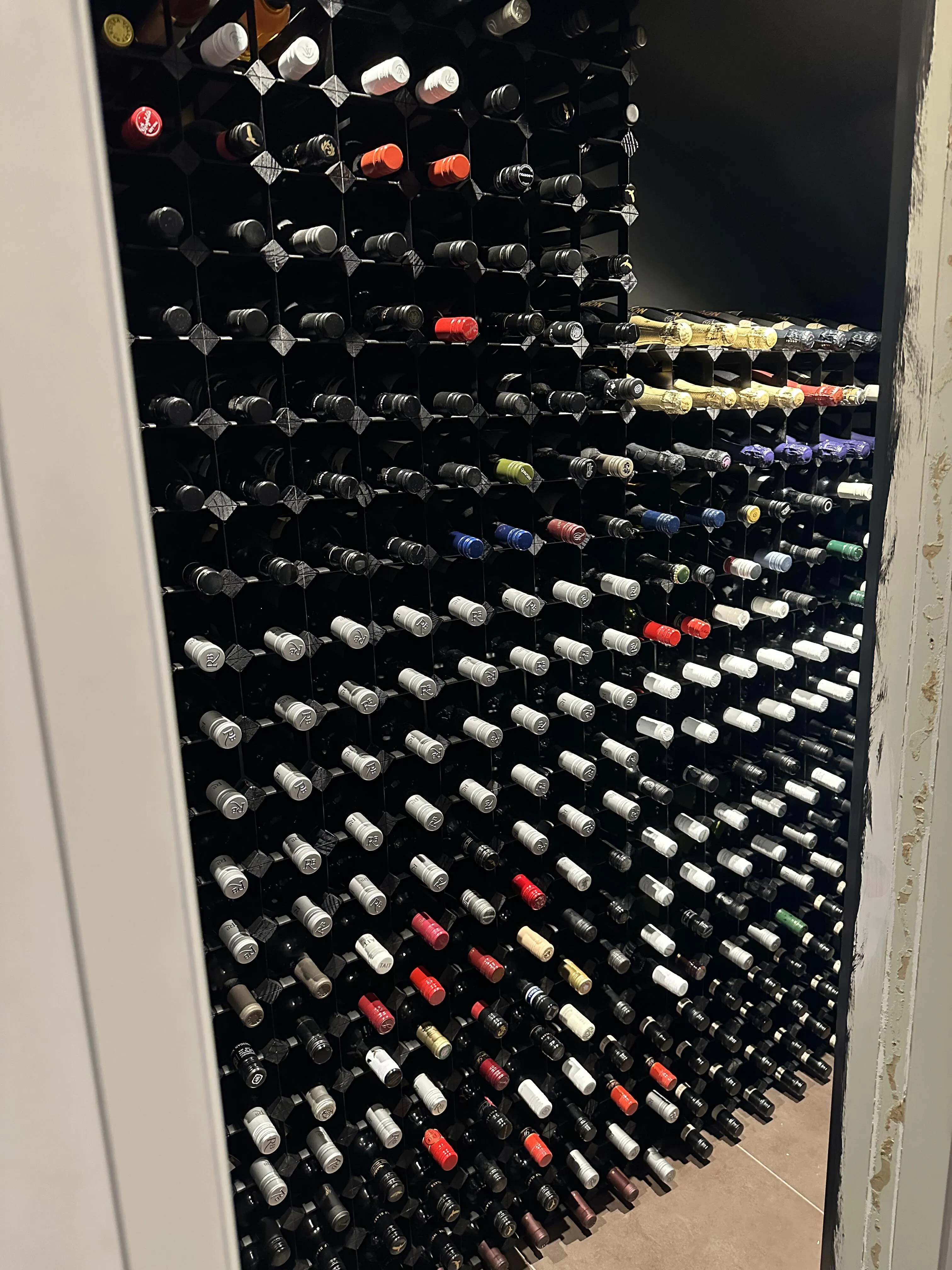 Sloped Timber Wine Rack | Natural Finish