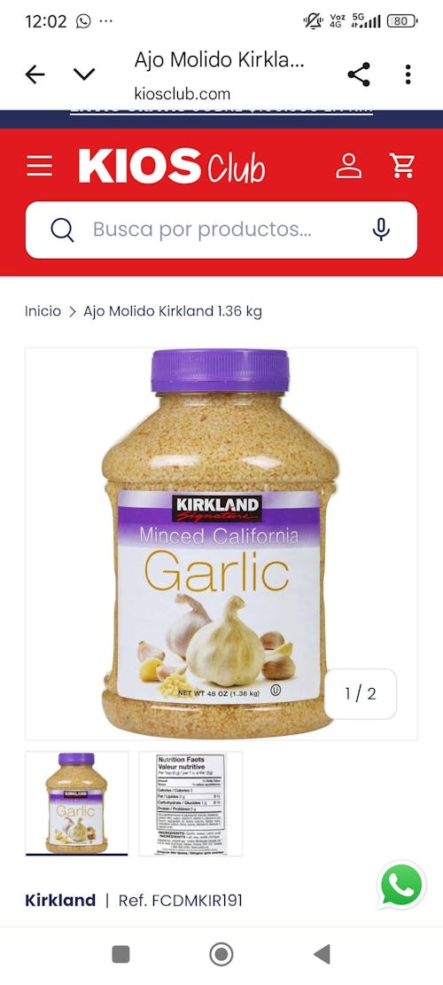 Ajo Molido Kirkland 1.36 kg