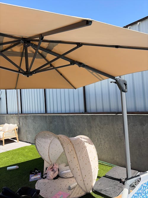 Quitasol de Terraza Cuadrado Aluminio Santorini 3m 360° Canberra 1 un