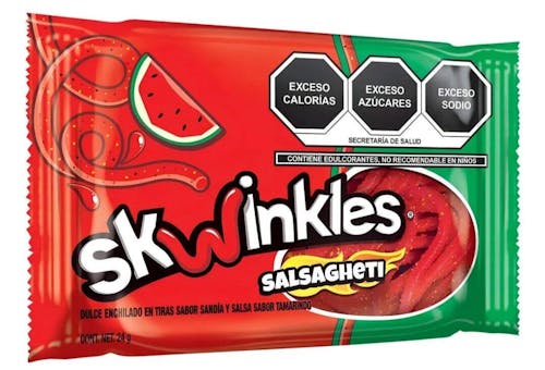Caramelos Skwinkles Salsaghetti Sandía Picante Lucas 12 x 24 g