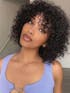 Glueless 250% Density Brown Highlights Kinky Curly 3x1 Middle Part Bob Wig with Bangs Pull & Go Wig