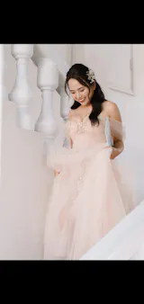 Tulle Prom Dress A-Line Long Shining Beads Prom Gown