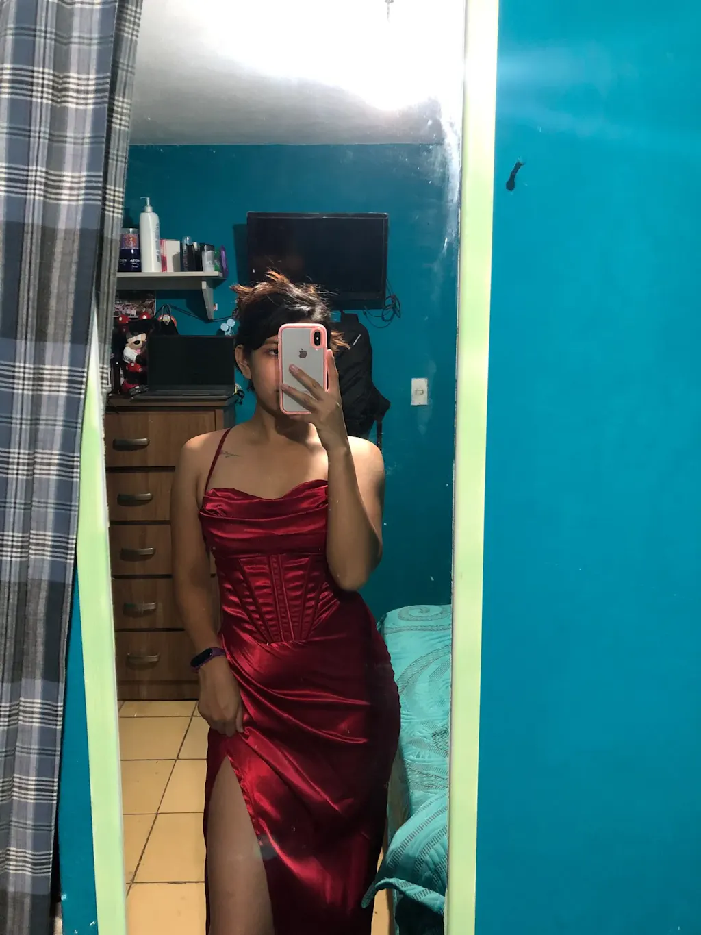 Vintage Hot Pink Spaghetti Straps Short 50s Style Prom Dress