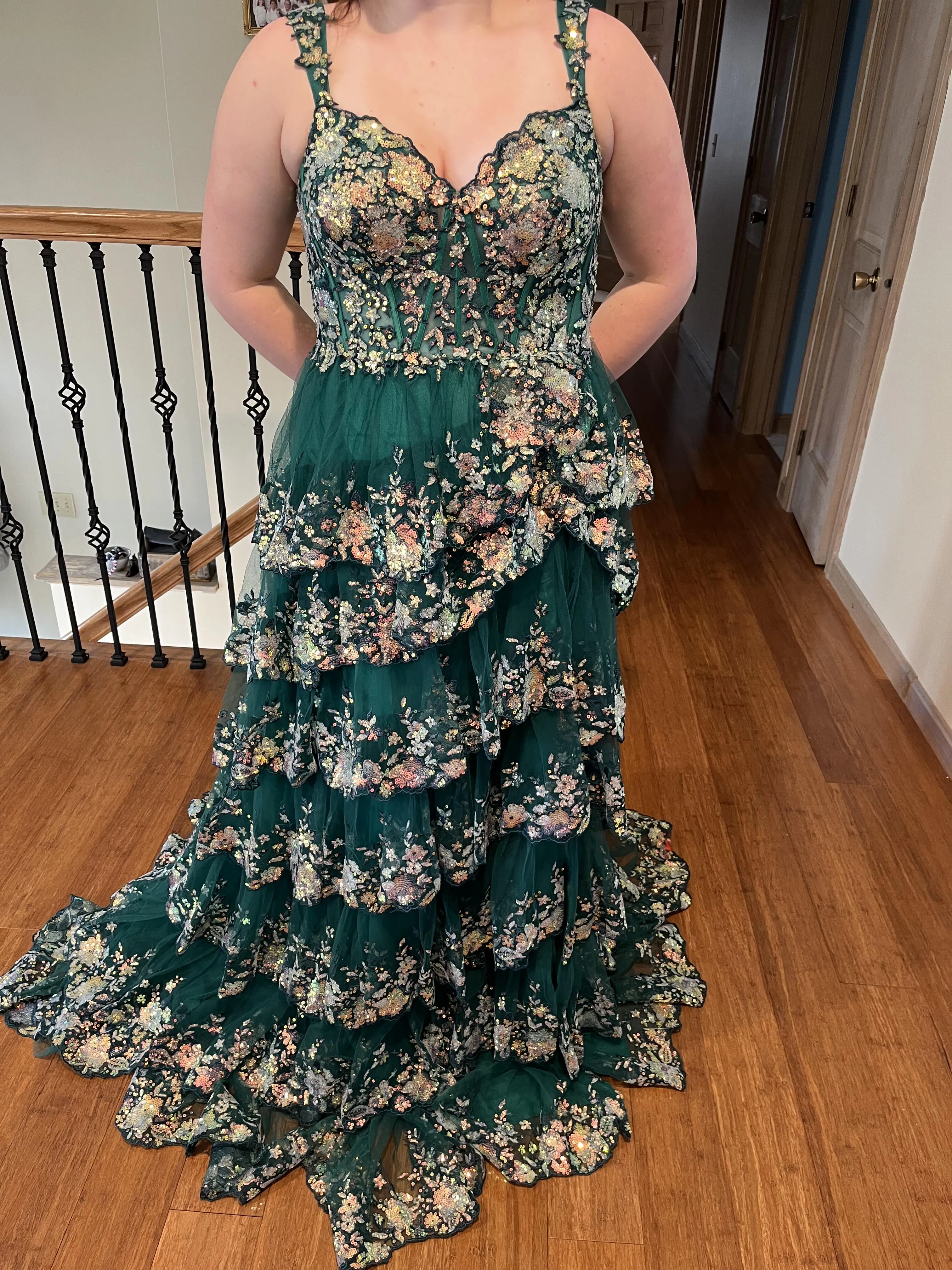 Princess A Line Off the Shoulder Corset Prom Dress with Lace Ruffles
