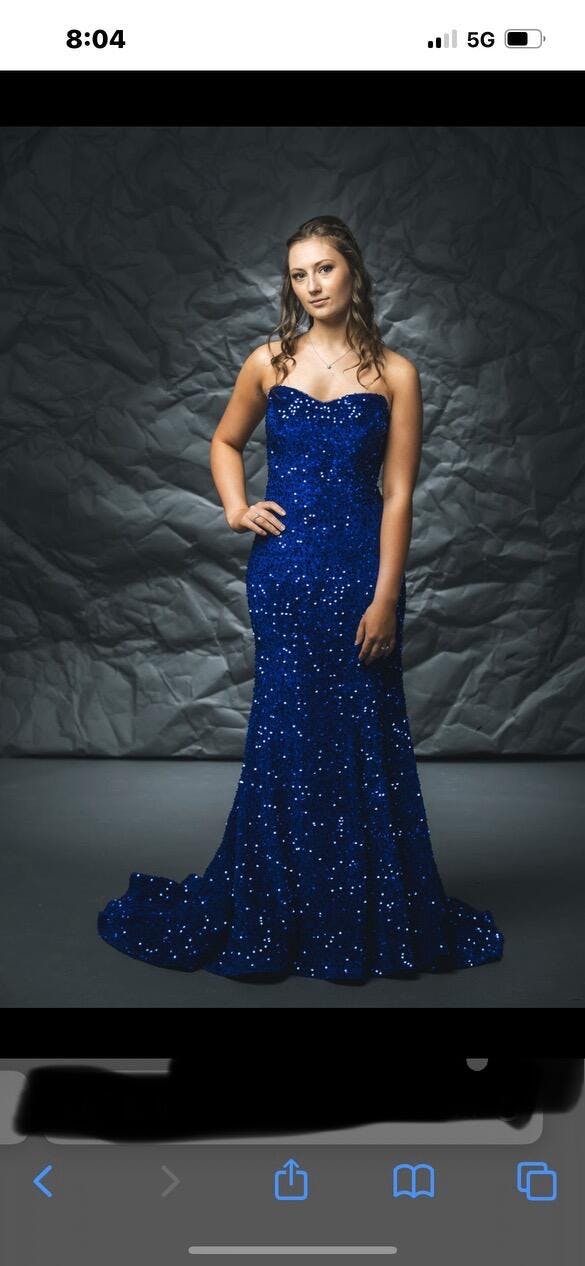 Lauryn Royal Blue Mermaid Sweetheart Neck Sequins Prom Dress 8381