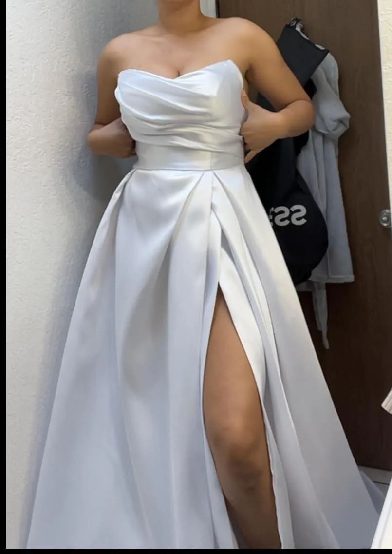 White SideSlit Gown main image 0