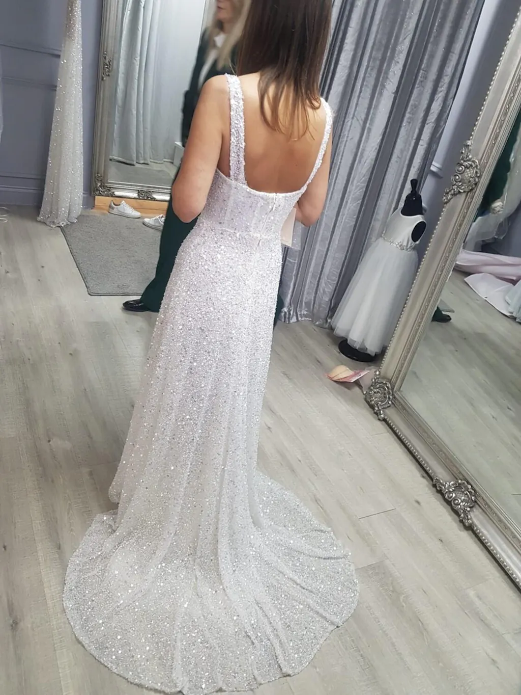 Sweetheart Sequins Appliques A-Line Wedding Dress main image 1