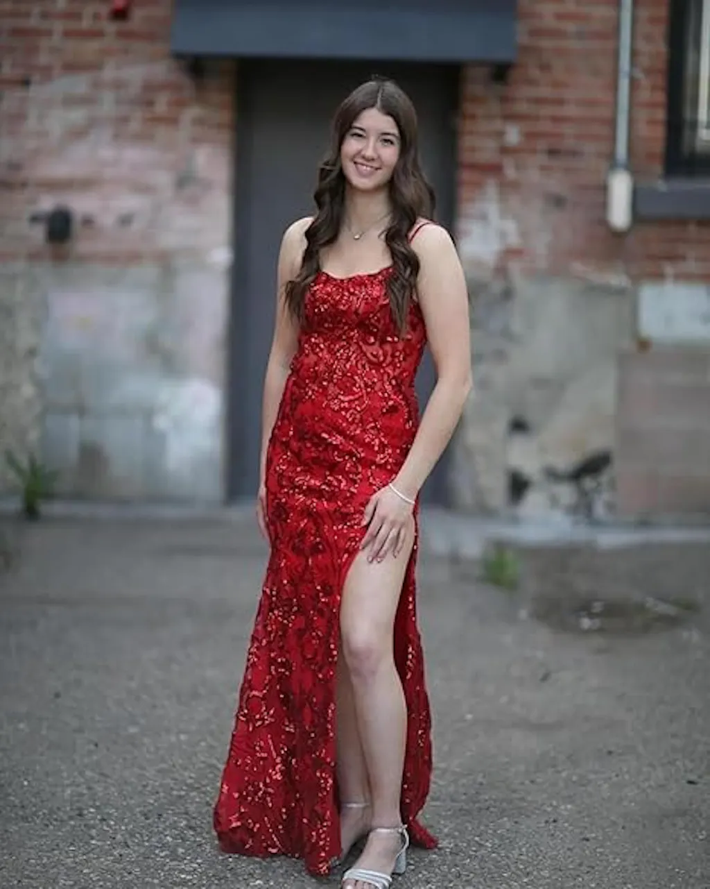 Timeless Elegance: Classic High Neck Sequins Prom Dress with Crystals