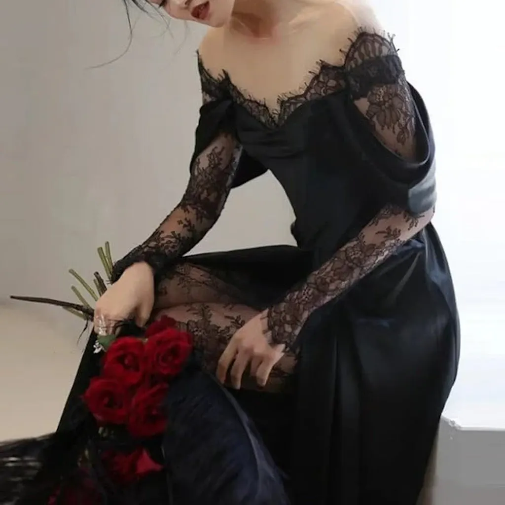 Mermaid Wedding Dress Satin Off Shoulder main image 0