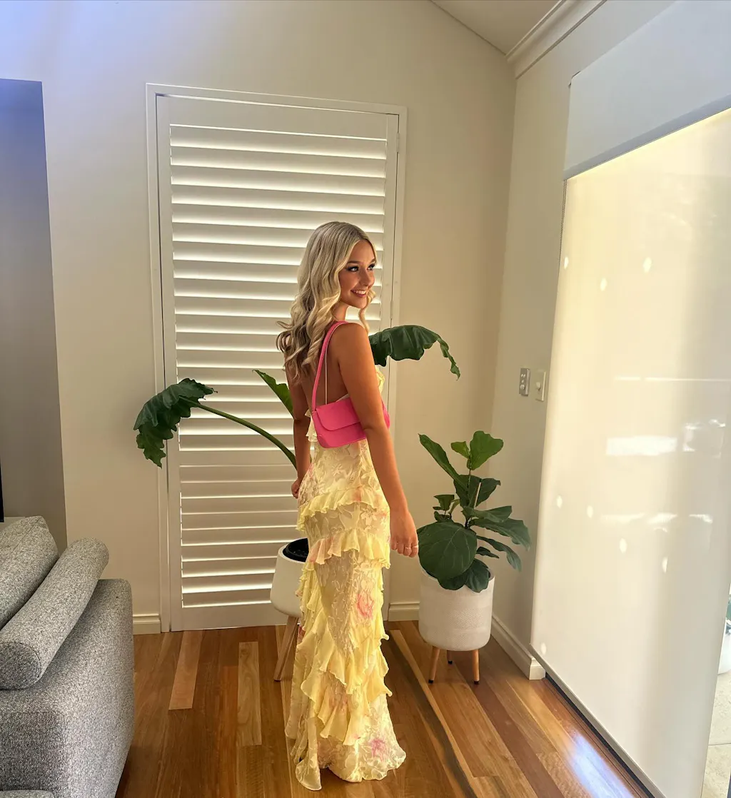Yellow Mermaid Spaghetti Strap Long Dress