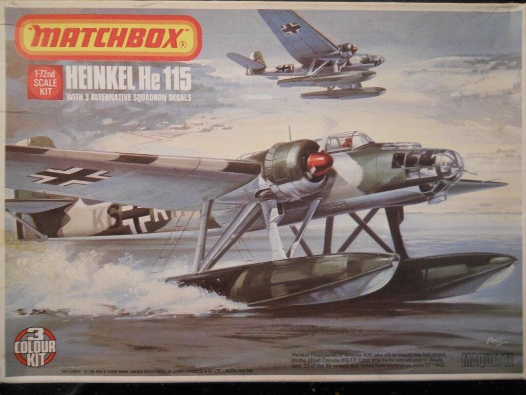 Matchbox Heinkel He 115 B/C Seaplane 1/72 Canopy Paint Masks, Kit # PK-401