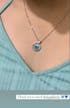 Circled Blue Opal Heart Pendant Necklace