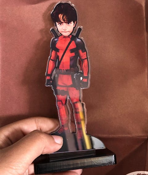 Personalised Superhero  Dead Pool Miniature (Marvel inspired)