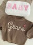 Hand embroidered kids name sweater