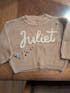 Hand embroidered kids name sweater