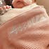 Blush Pink Knitted Personalised Baby Blanket