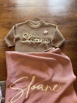 Hand embroidered kids name sweater