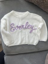 Hand embroidered kids name sweater