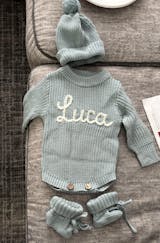 Hand-knit Custom Name Kids Romper