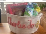 Personalized Baby Name Cotton Basket Gift