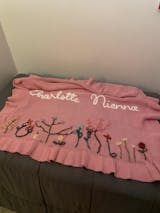 Heavy-Duty Hand-Knitted Floral Name Blanket