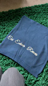 Personalized Embroidered Baby Name Blanket – Soft Cotton Knit Newborn Blanket, Baby Shower Gift