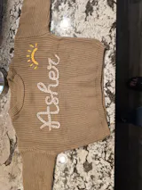 Personalized Baby Name Sweater – Hand Embroidered Knit Outfit, Newborn Gift, Baby Shower Gift