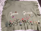 Hand Embroidered Floral Baby Name Blanket – Personalized Knit Newborn Blanket, Custom Keepsake Gift