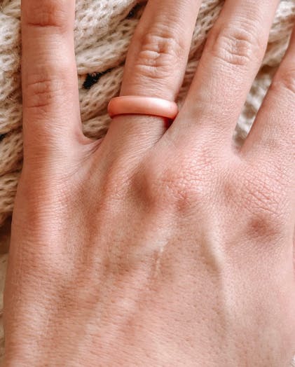 Pearly Pink Breathable Silicone Ring For Women