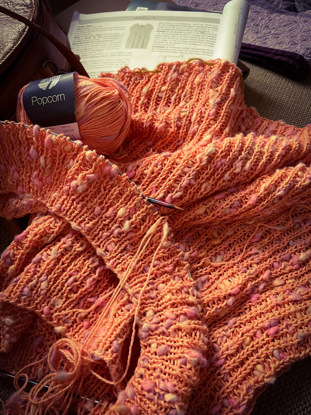 Strickpaket Popcorn Pullunder