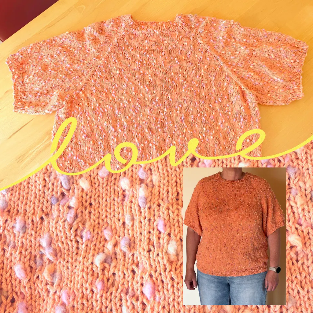 Strickpaket Popcorn Kurzarm Pullover