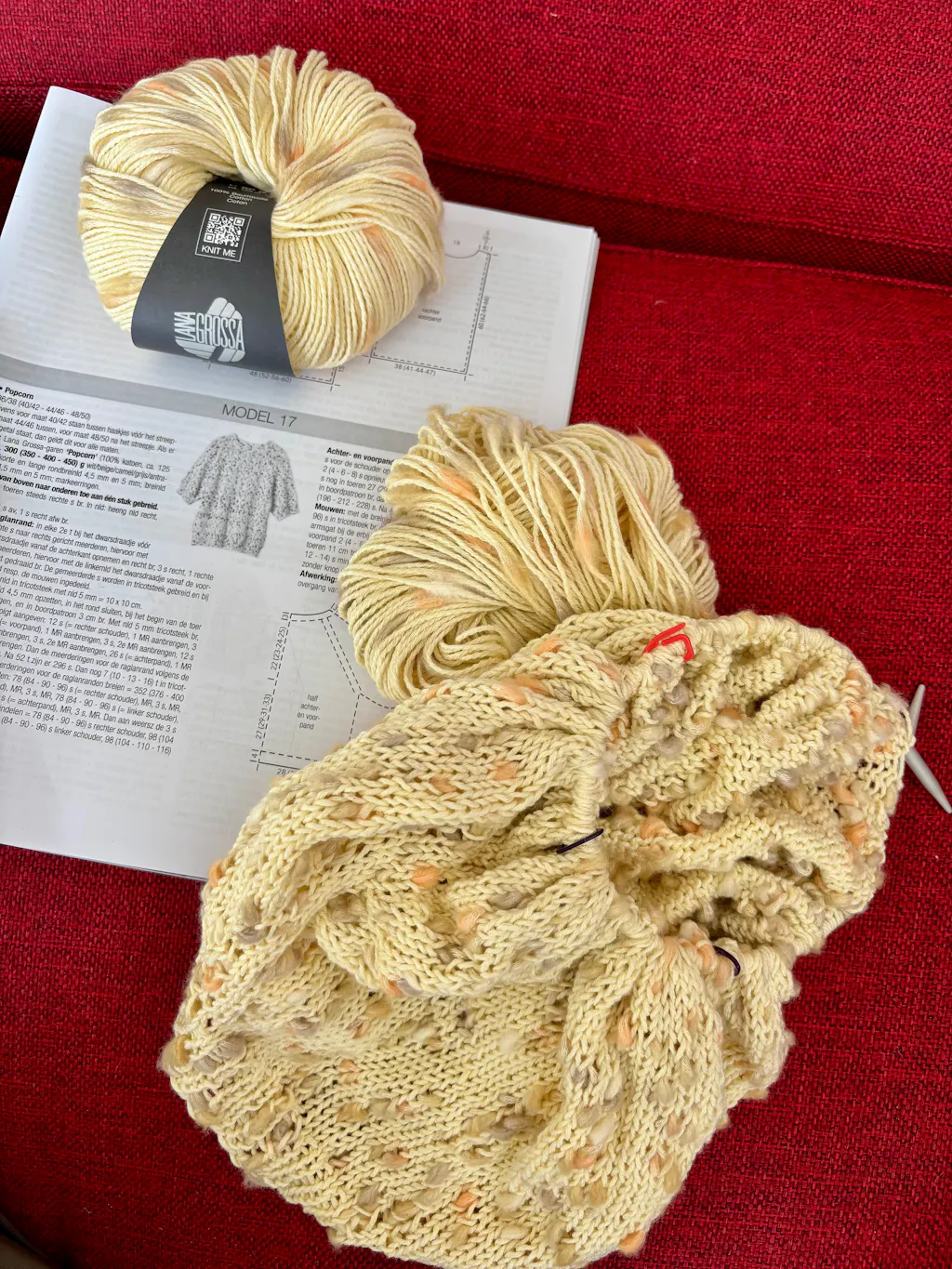 Breipakket Popcorn trui met korte mouwen