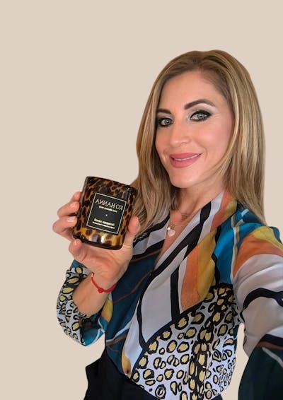 Sensuous mood, Handmade Leopard Glass Candle, 250 ml