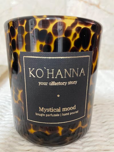 Mystical mood, Handmade Leopard Glass Candle, 250 ml